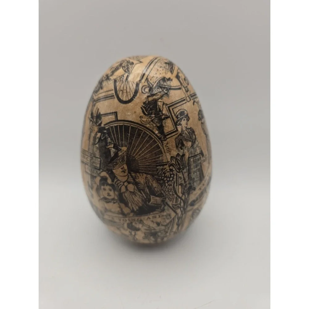 Vintage Victorian Style Large Decoupage Egg Figure - Anytime Decor